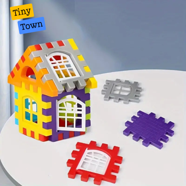 Interlocking Building Blocks Puzzle, Colorful Plastic Toy House for Kids, Educational Smart Development Blocks, Portable Square Shapes, Mixed Colors, Unlocking Disassembly Game - Image 4